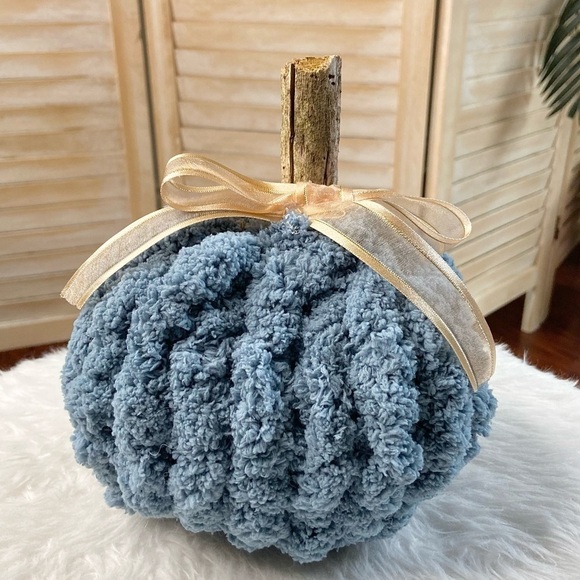 Clover & Cottage Other - Autumn Hearth Knit Pumpkin-dusty blue